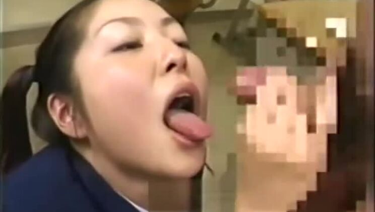 Attractive oriental hussy taking a cum shower