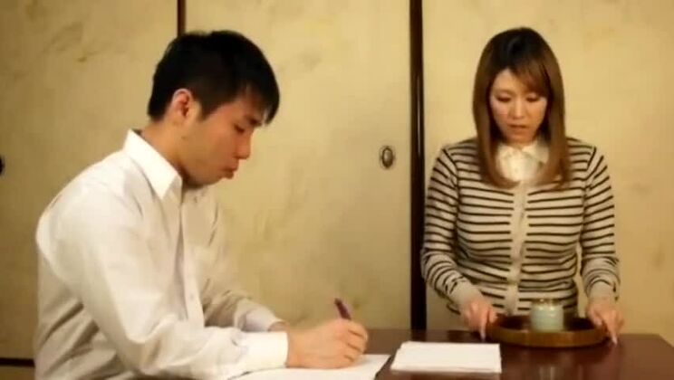 Stunning buxomy Japanese gal in fetish porn video