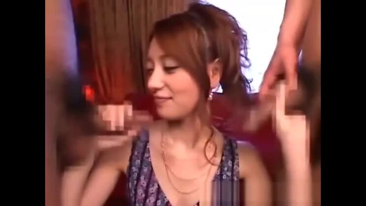 Incredible Japanese harlot in mind-blowing group sex