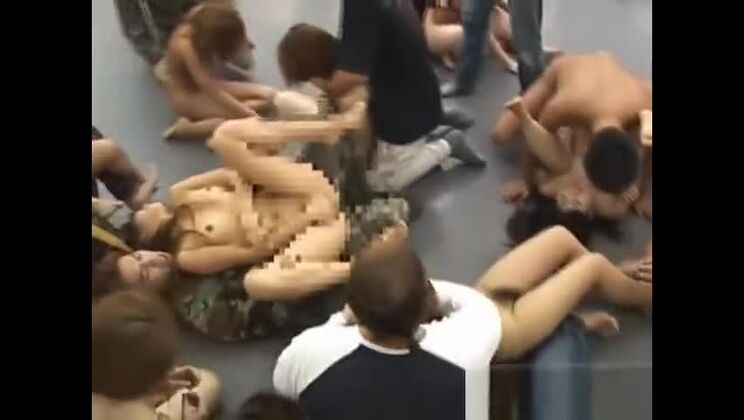 Godlike oriental hussy having sex in group