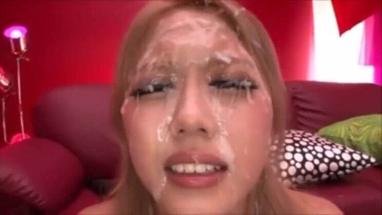 Incredible blond Japanese slut featuring hardcore sex video