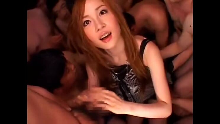 Amazing asian whore in mind-blowing group sex