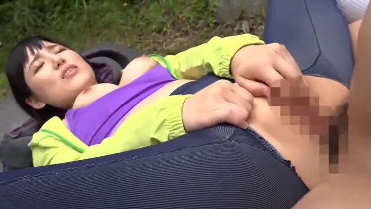 Bonny Japanese slut performing in bukkake XXX video in public place