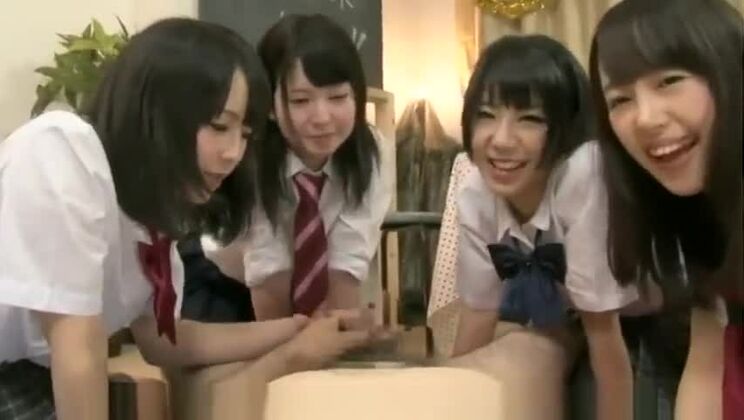 Winsome asian slut got fucked in group sex