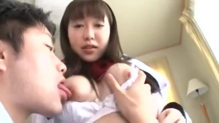 Seducing blond oriental huzzy performing in bukkake action