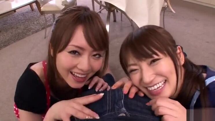 Threesome porn video featuring Saki Kouzai and Akiho Yoshizawa