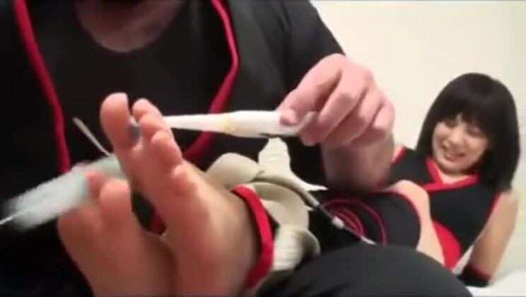 Crazy tickle Japanese girl