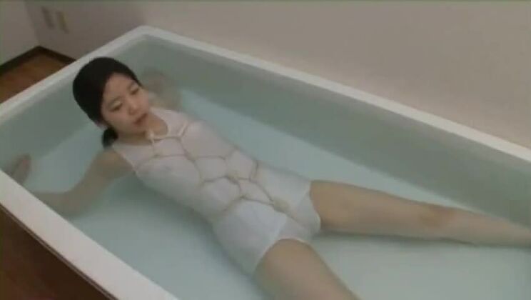 Japanese girl breath holding