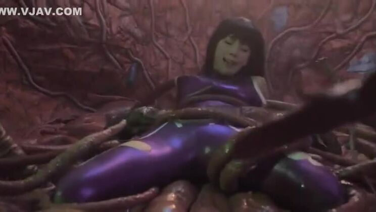Japanese Heroines Bound By Tentacles
